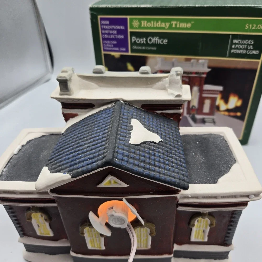 Holiday Time 2008 Traditional‎ Vintage Collection Post Office 6 FT Cord Light Up